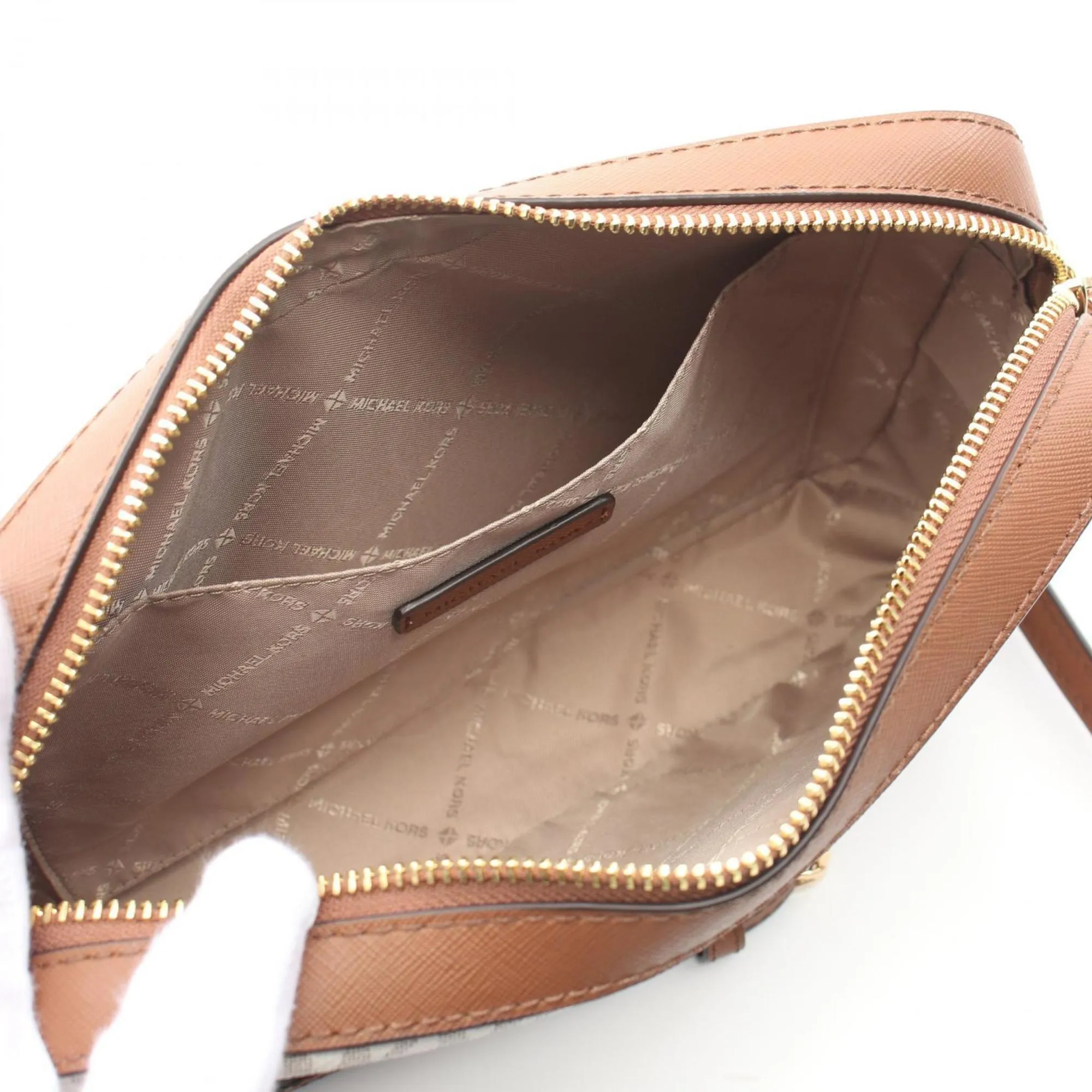 Michael Kors   Coated Canvas Leather Shoulder Bag (Pre-Owned)