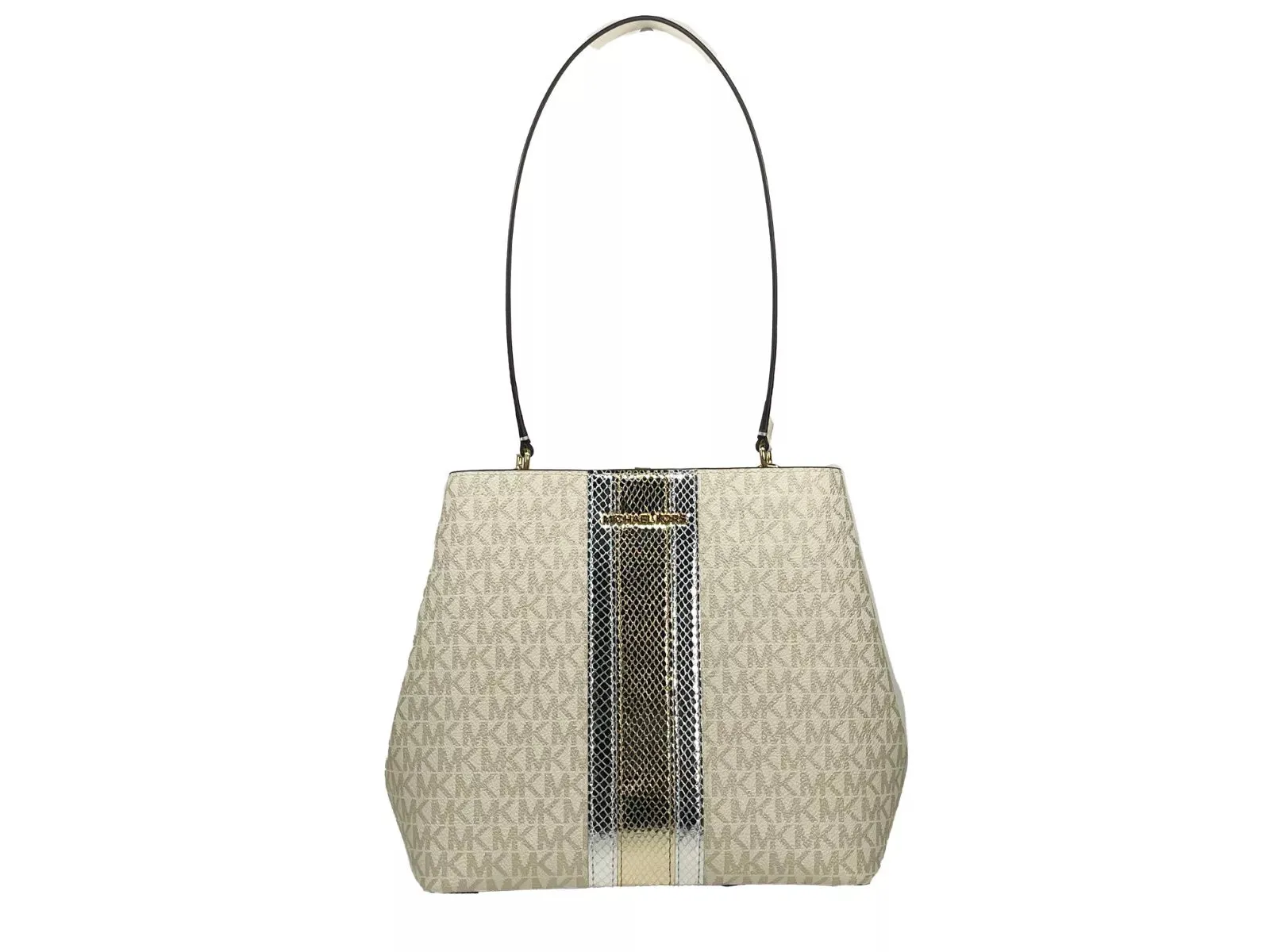 Michael Kors Medium Pratt Bucket Shoulder Bag Purse Pale Women's gold/