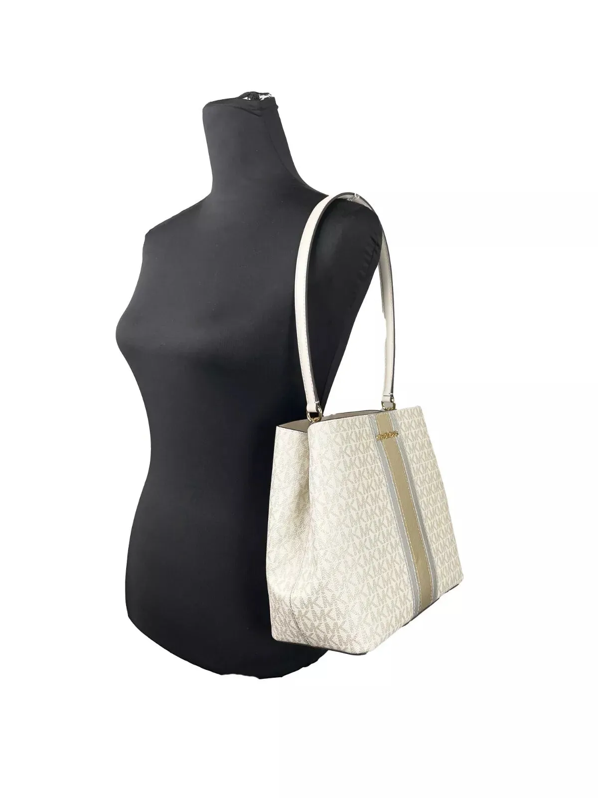 Michael Kors Medium Pratt Bucket Shoulder Bag Purse Pale Women's gold/