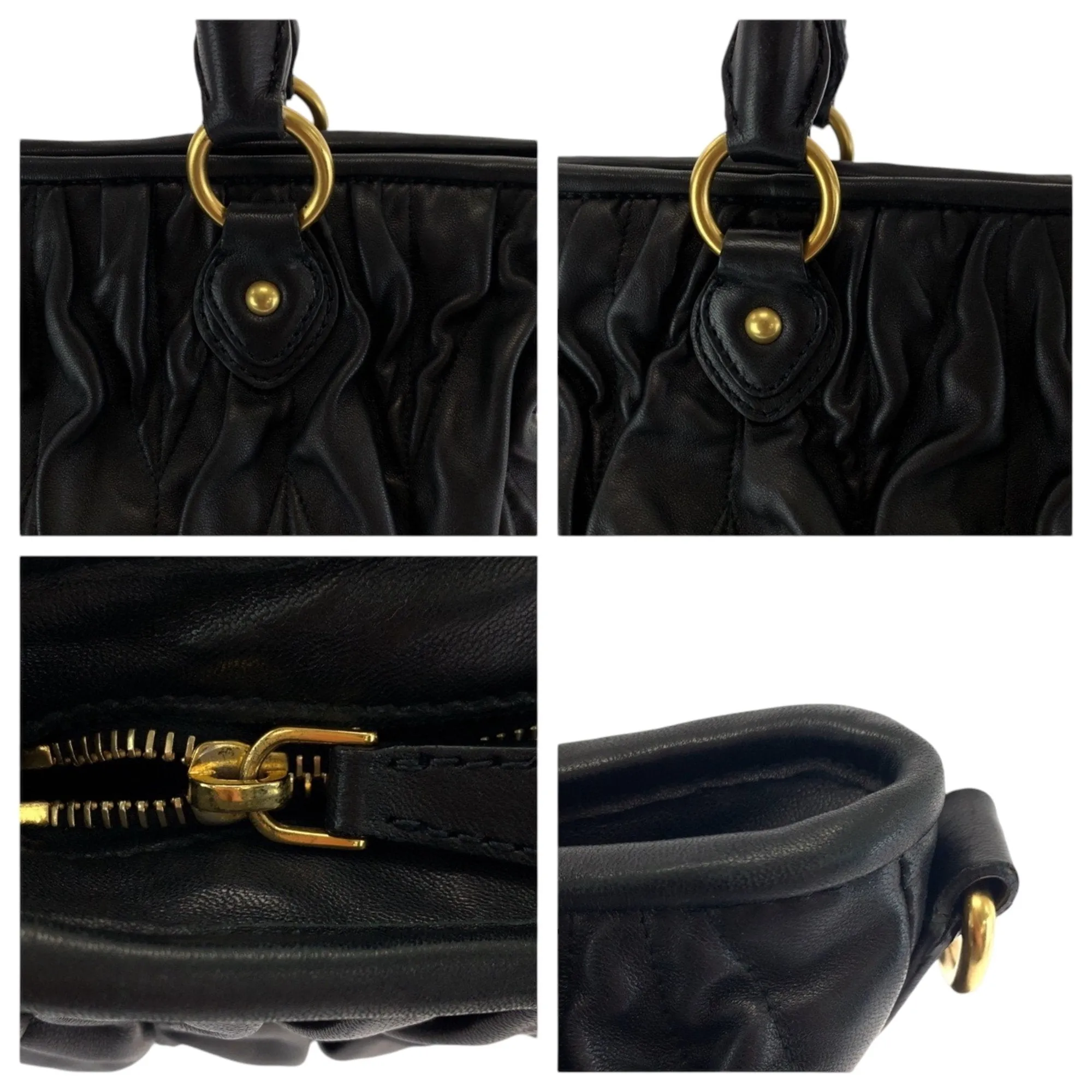 Miu Miu Leather Handbag Shoulder Bag (Pre-Owned)