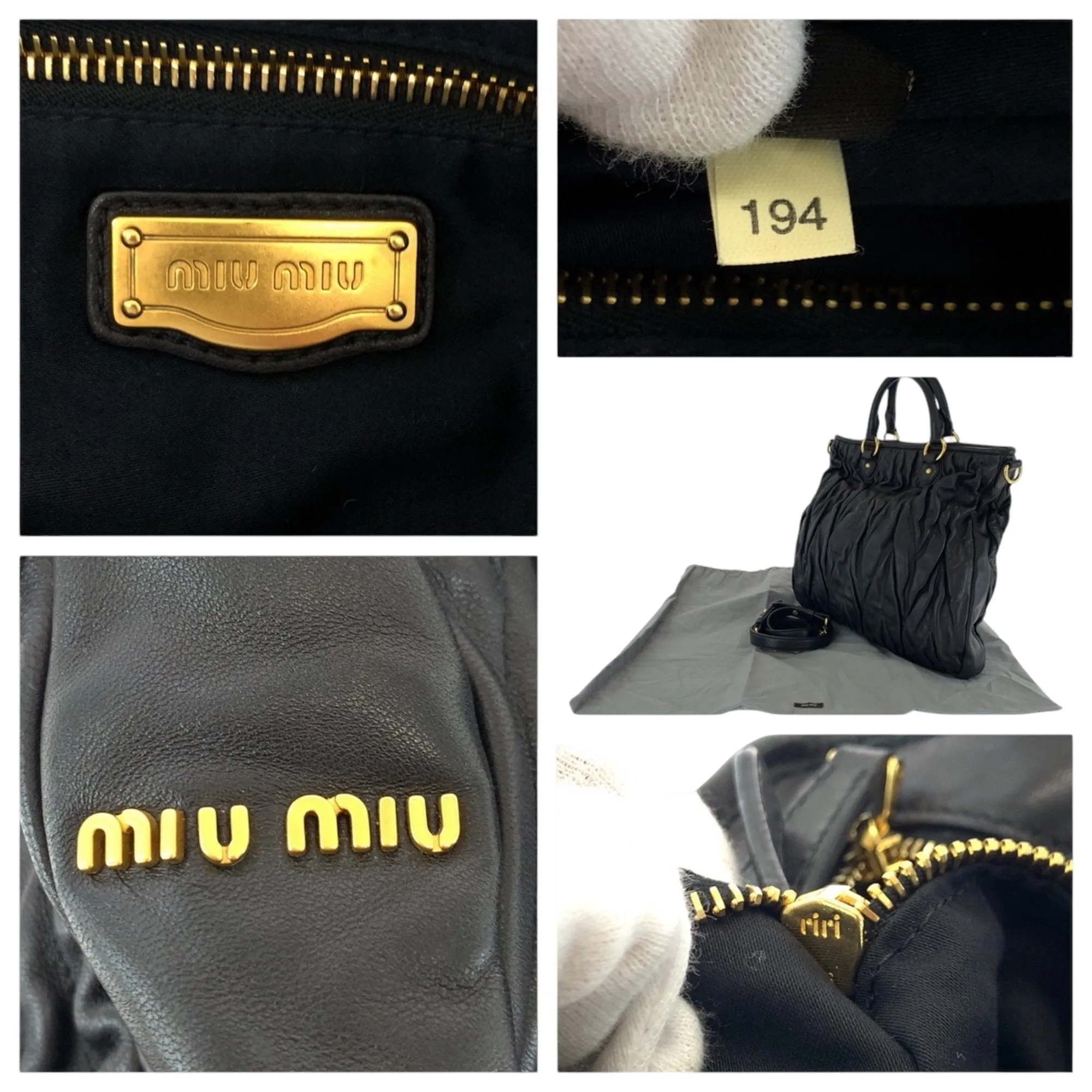Miu Miu Leather Handbag Shoulder Bag (Pre-Owned)