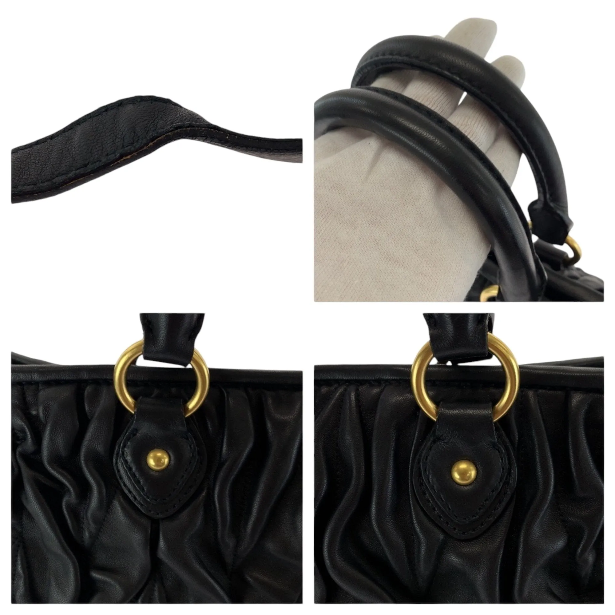 Miu Miu Leather Handbag Shoulder Bag (Pre-Owned)
