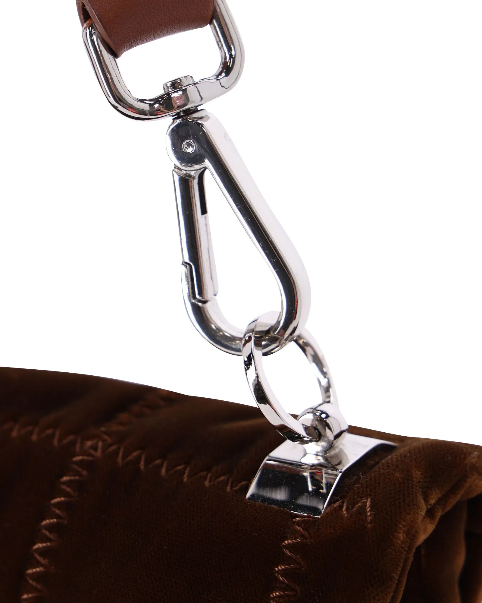 N21 Front Flap Shoulder Bag in Brown Velvet