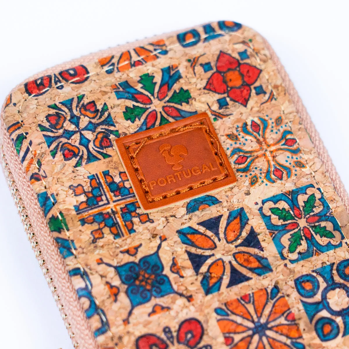 Natural Cork Floral Print Women's Credit card purse (12units) BAGD-185-MIX-12