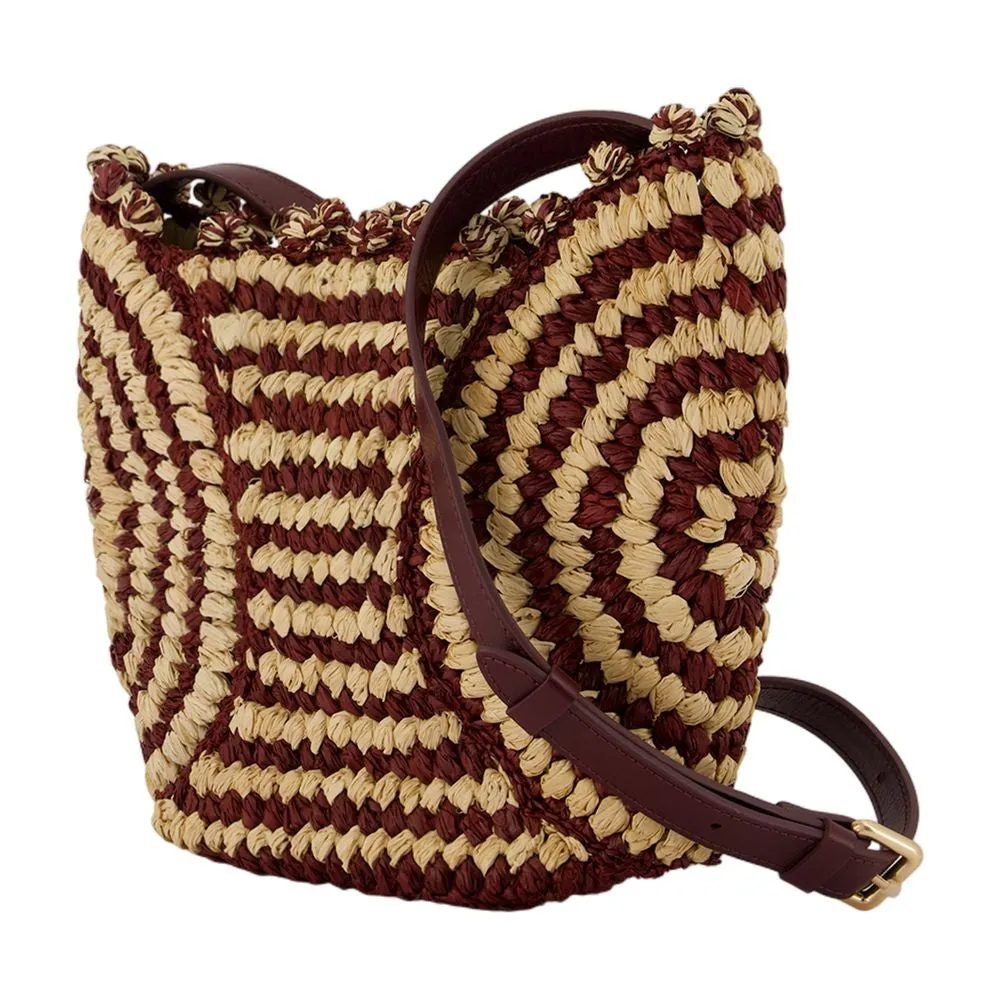 Panier Pm Crossbody - Raphia - Burgundy