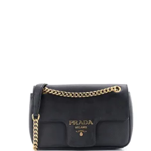 Pattina Flap Shoulder Bag Saffiano Leather Small