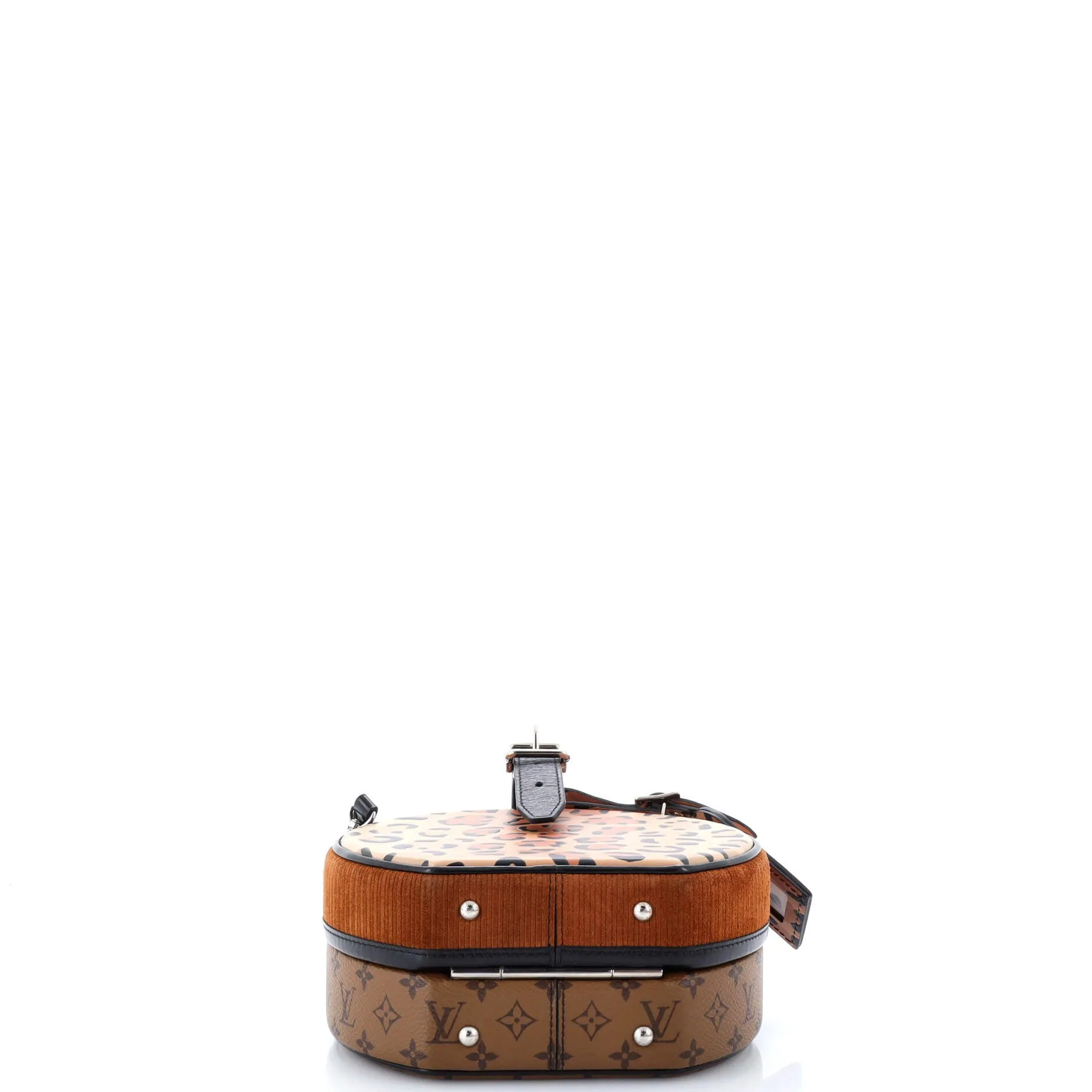 Petite Boite Chapeau Bag Reverse Monogram Canvas and Leopard Printed Leather