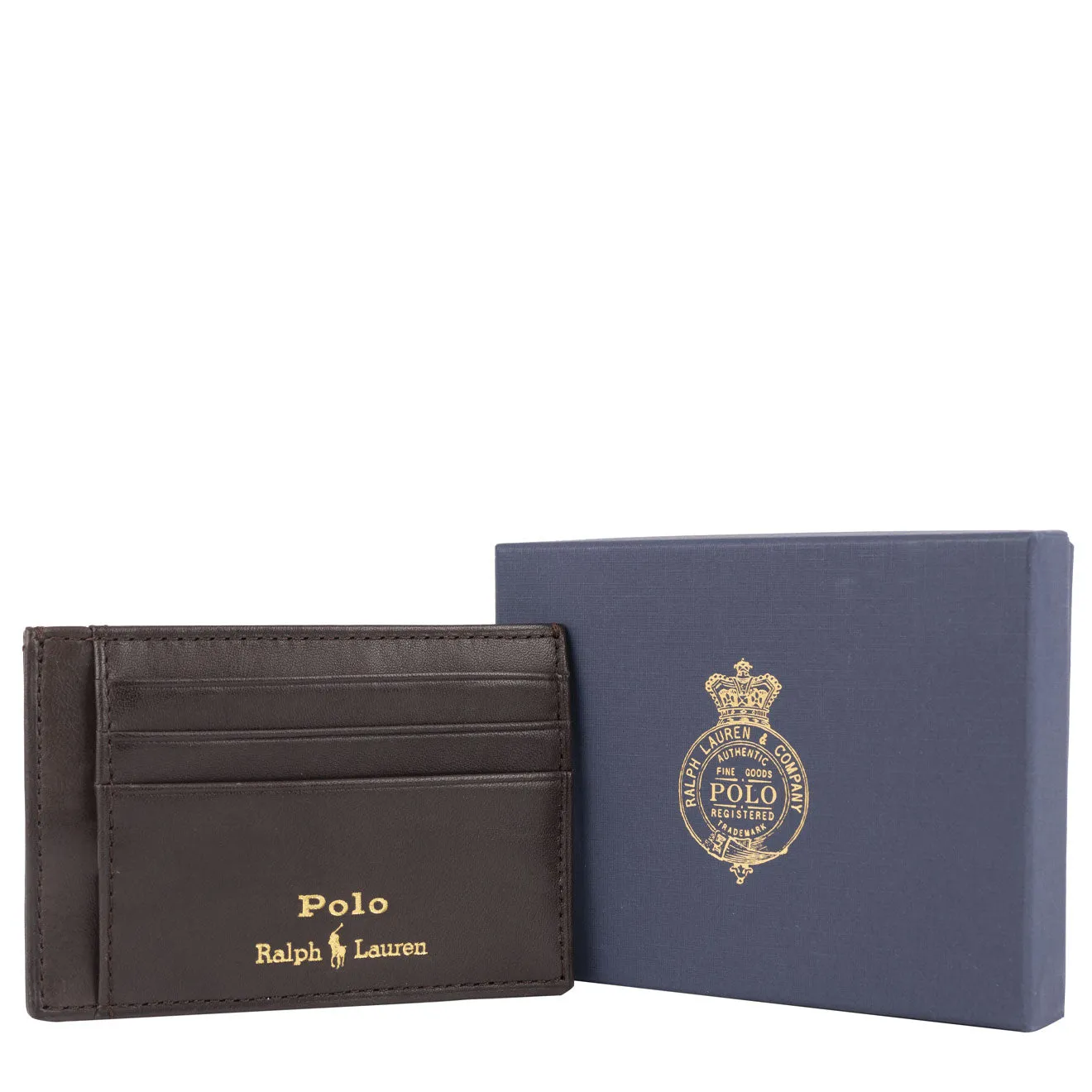 Polo Ralph Lauren Small Leather Card Case Brown