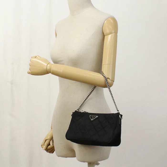 PRADA 1BH026 Shoulder bag quilting 2way ChainShoulder Bag Nylon black Women