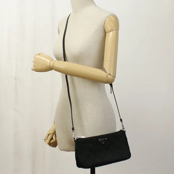 PRADA 1BH026 Shoulder bag quilting 2way ChainShoulder Bag Nylon black Women