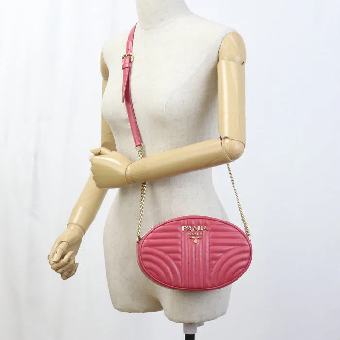PRADA 1BH131 2D91 F0BMW Shoulder Bag Diagram ChainShoulder Bag leather pink Women