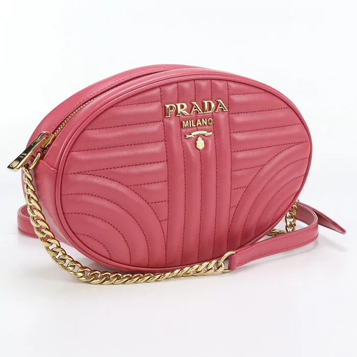 PRADA 1BH131 2D91 F0BMW Shoulder Bag Diagram ChainShoulder Bag leather pink Women