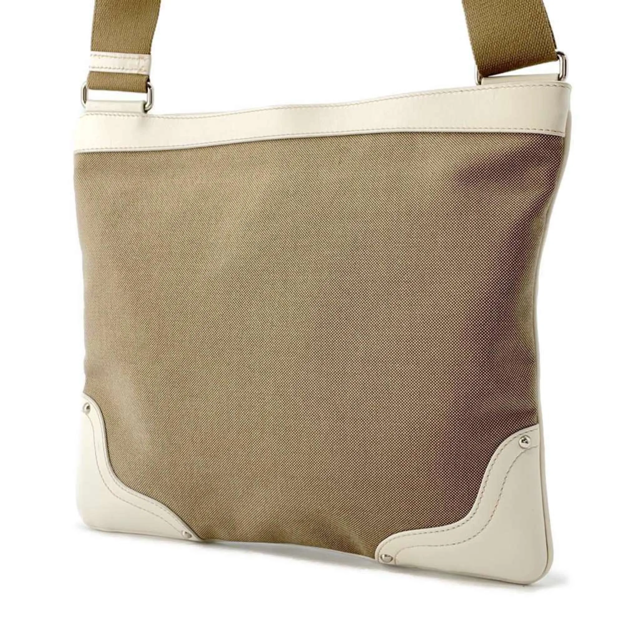 Prada  Canvas Leather Shoulder Bag (Pre-Owned)
