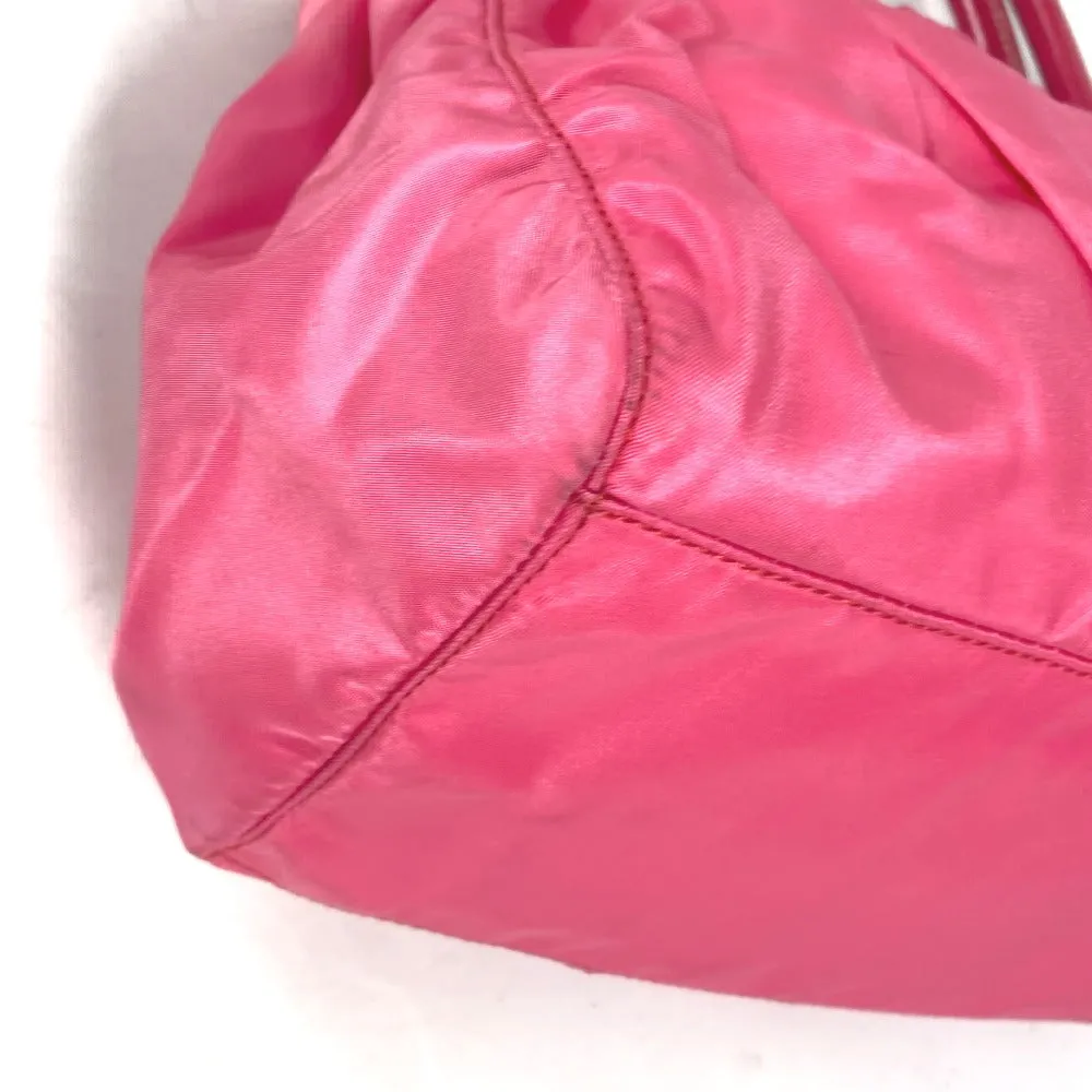 PRADA Handbag Nylon pink Shoulder Bag Bag logo ribbon