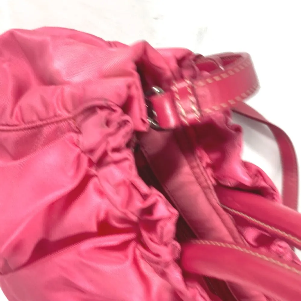 PRADA Handbag Nylon pink Shoulder Bag Bag logo ribbon