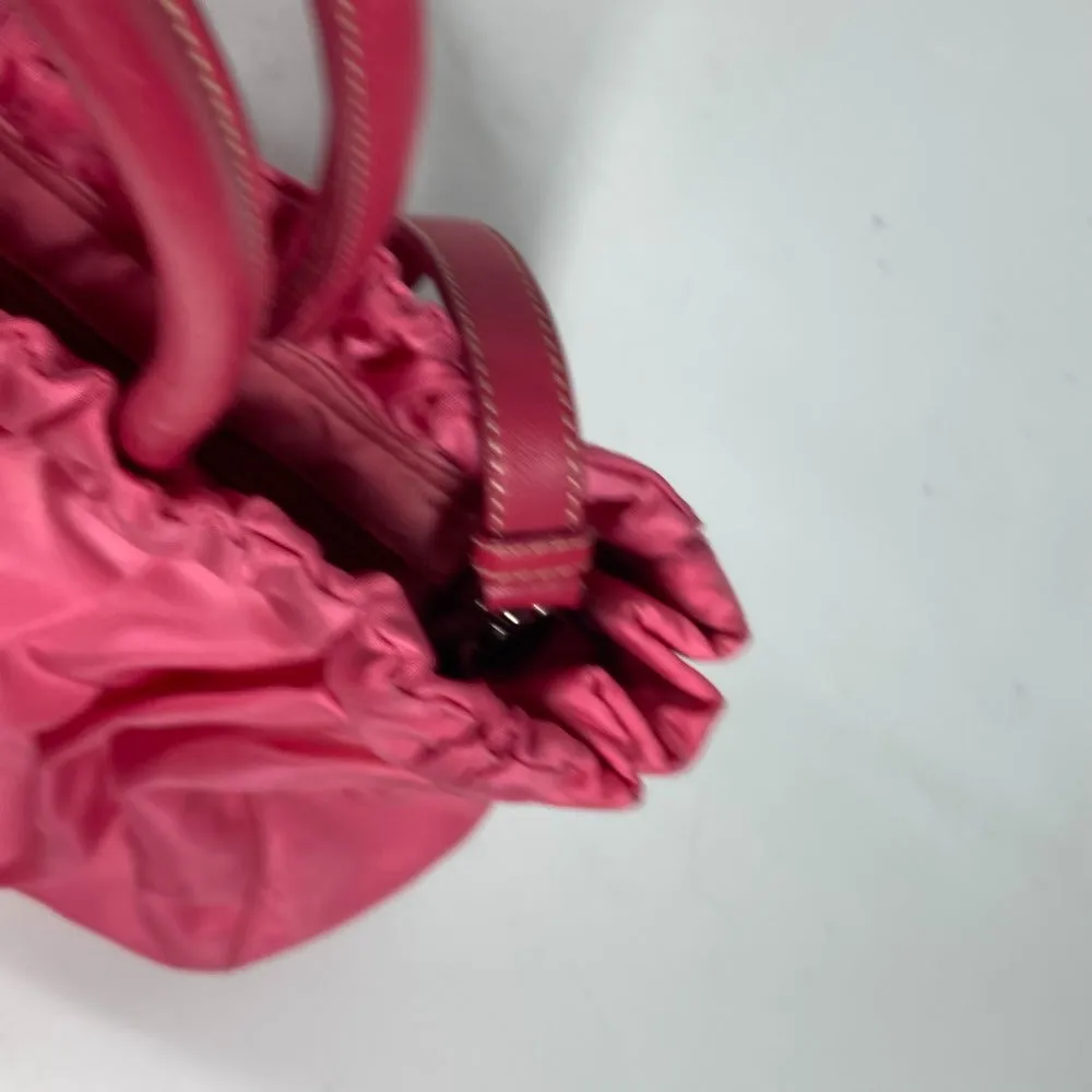 PRADA Handbag Nylon pink Shoulder Bag Bag logo ribbon