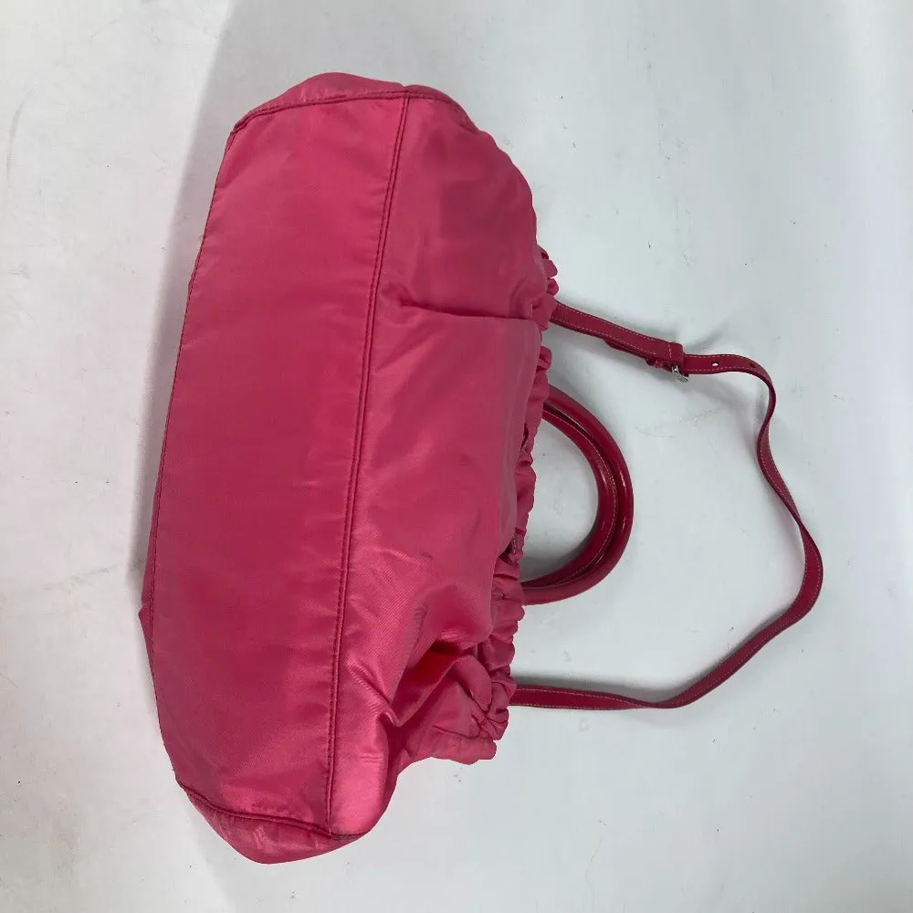 PRADA Handbag Nylon pink Shoulder Bag Bag logo ribbon