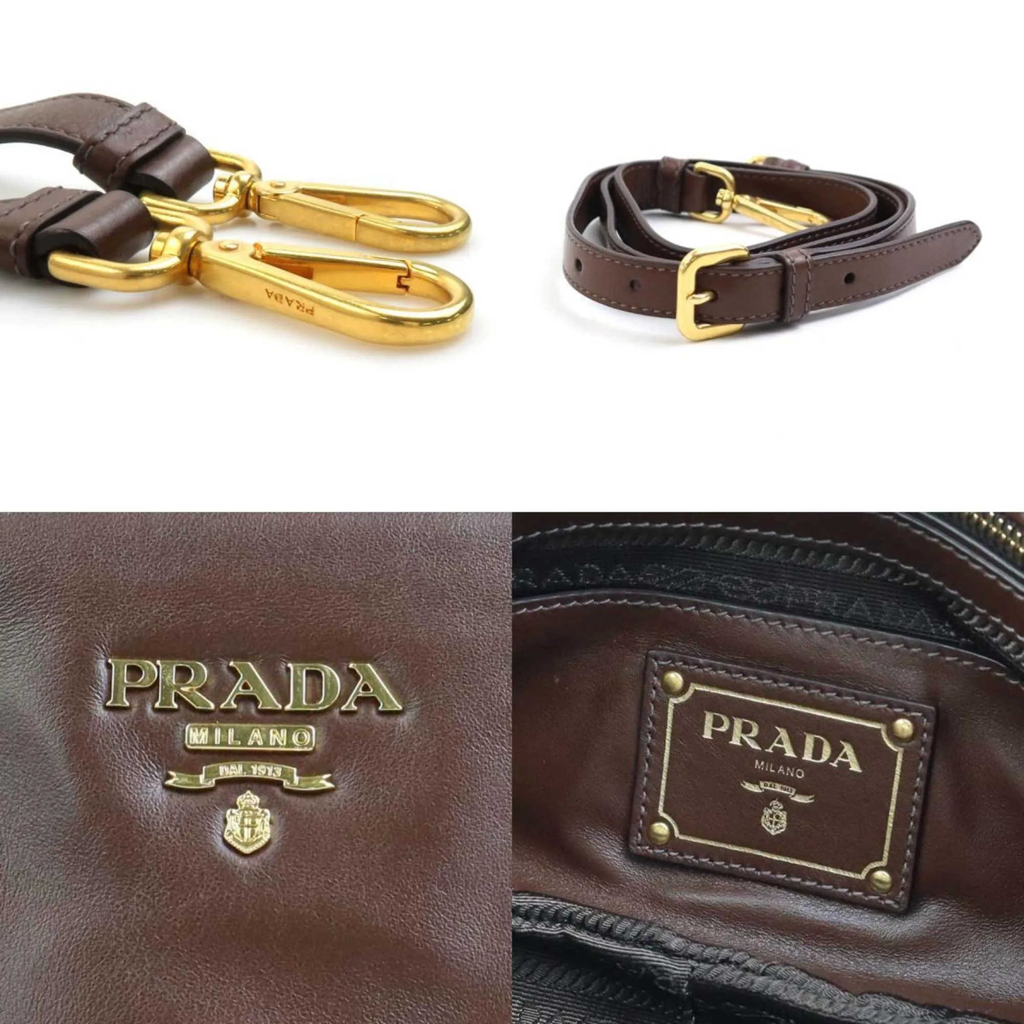 Prada Leather Handbag Shoulder Bag (Pre-Owned)