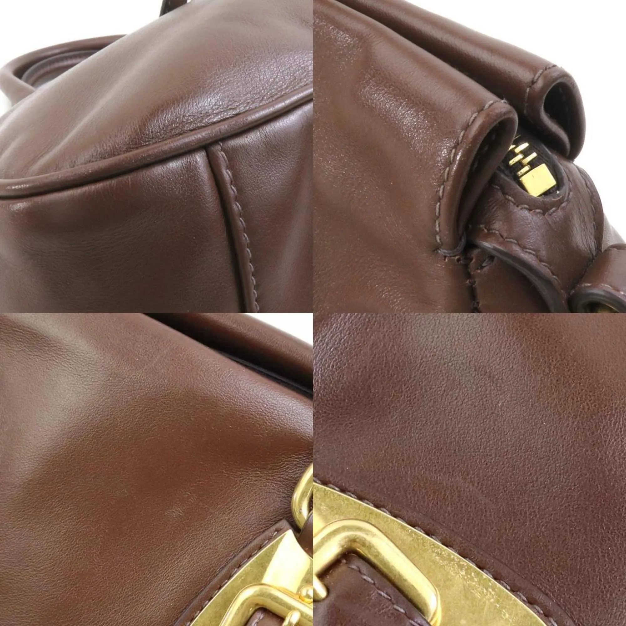 Prada Leather Handbag Shoulder Bag (Pre-Owned)