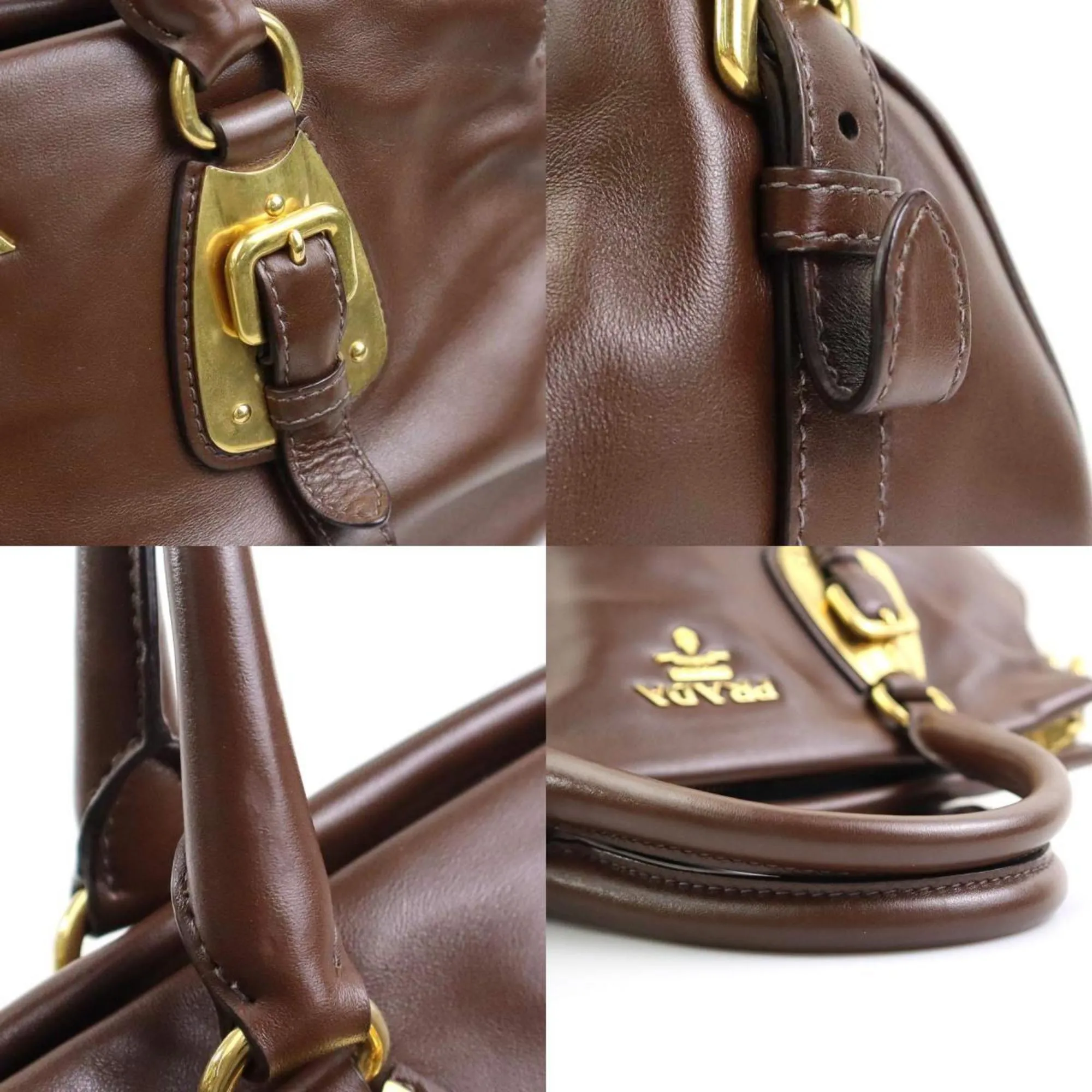 Prada Leather Handbag Shoulder Bag (Pre-Owned)