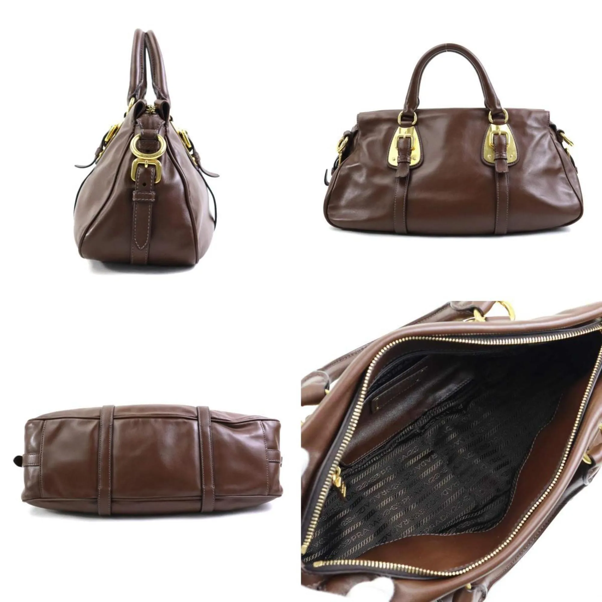 Prada Leather Handbag Shoulder Bag (Pre-Owned)