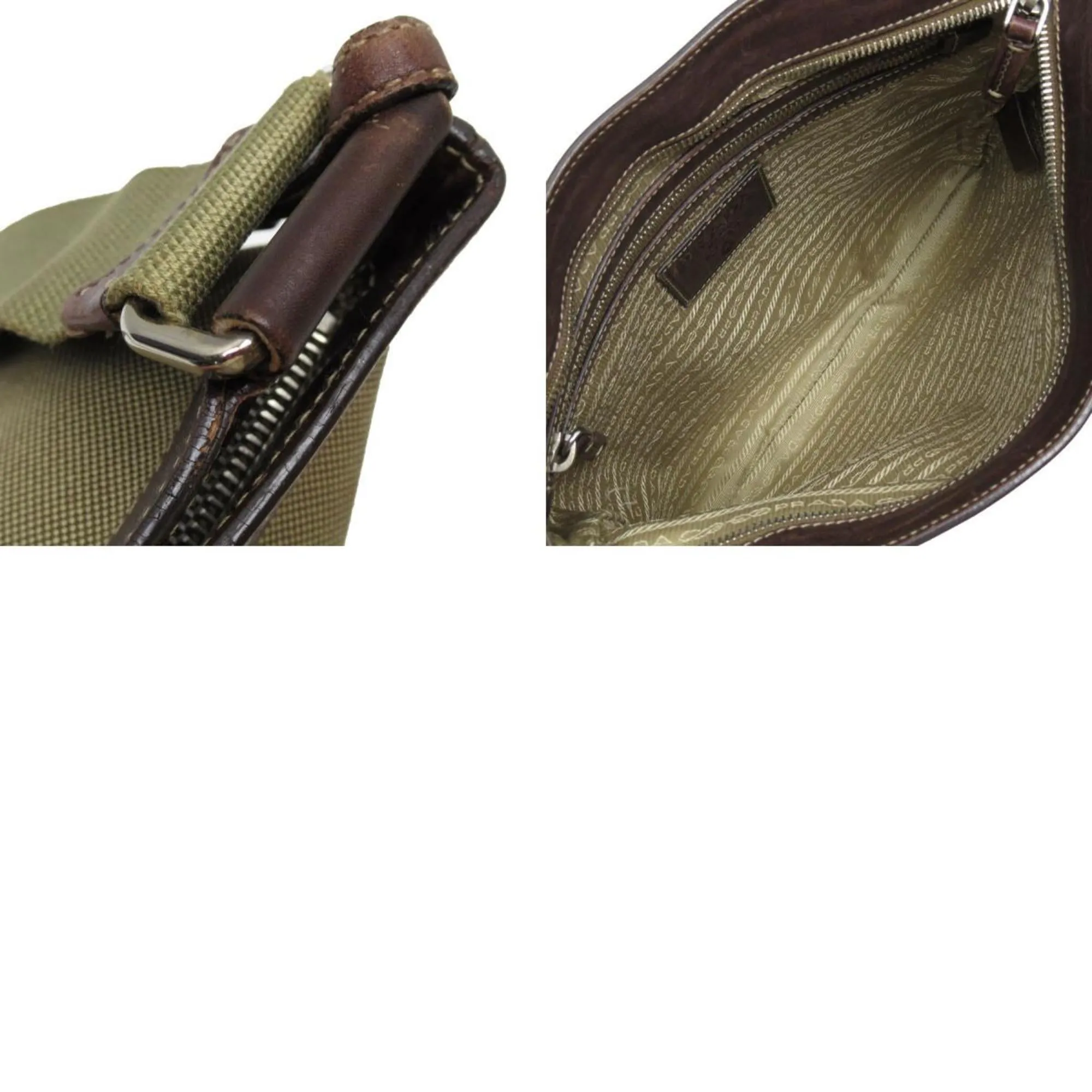 Prada Logo Jacquard Canvas Shoulder Bag (Pre-Owned)