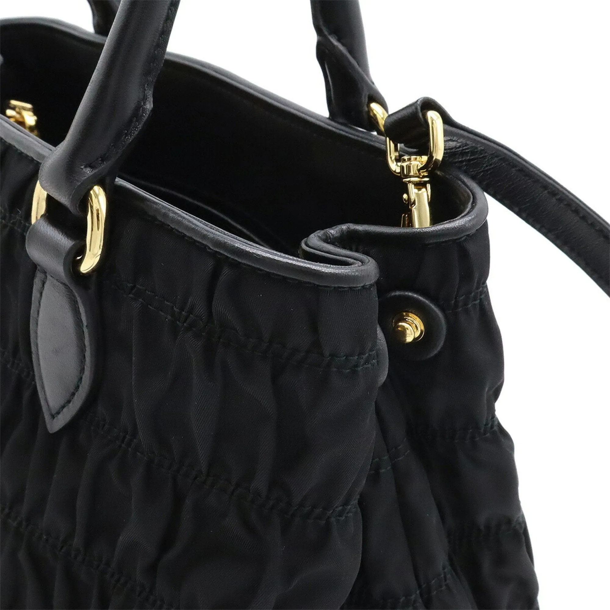 Prada  Nylon Leather Handbag Shoulder Bag (Pre-Owned)
