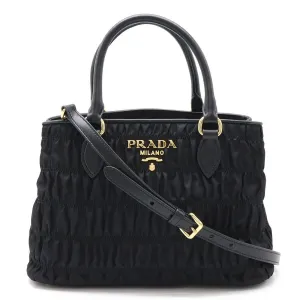 Prada  Nylon Leather Handbag Shoulder Bag (Pre-Owned)