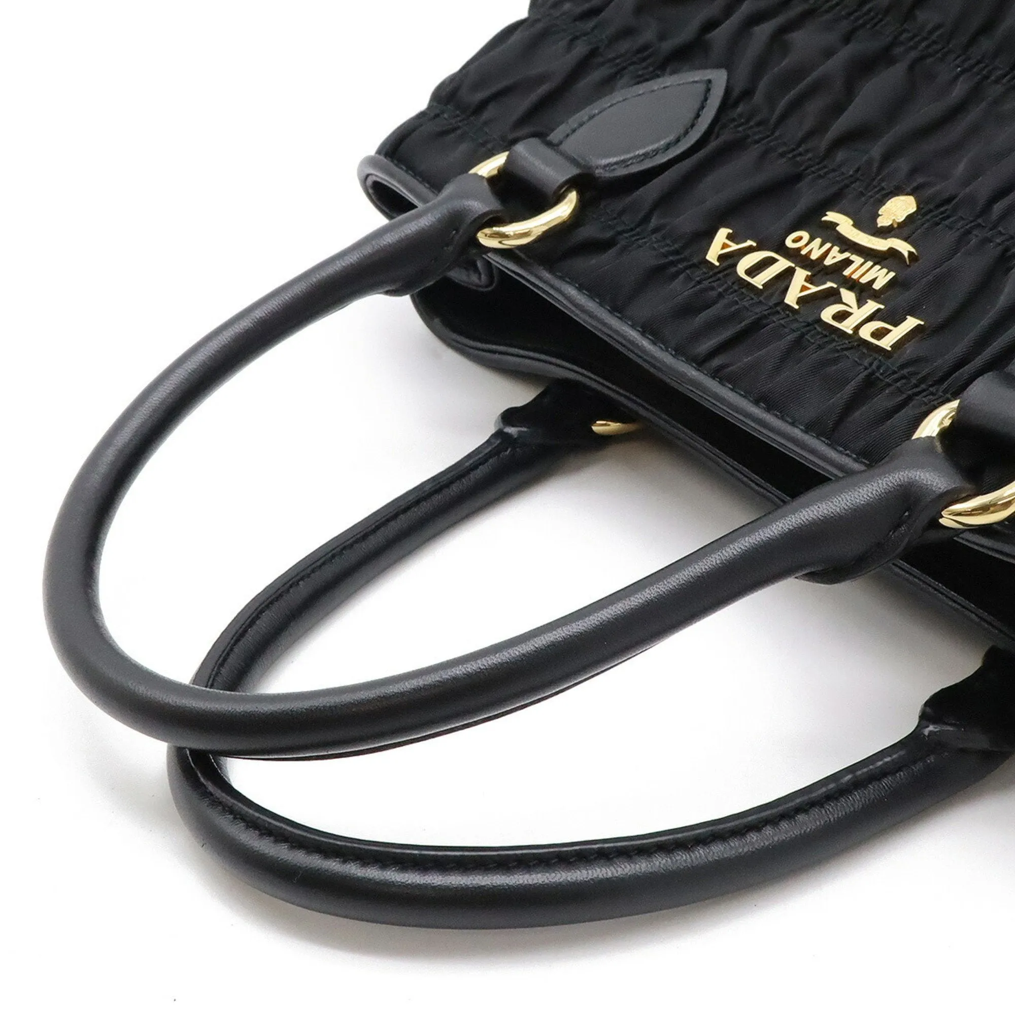 Prada  Nylon Leather Handbag Shoulder Bag (Pre-Owned)