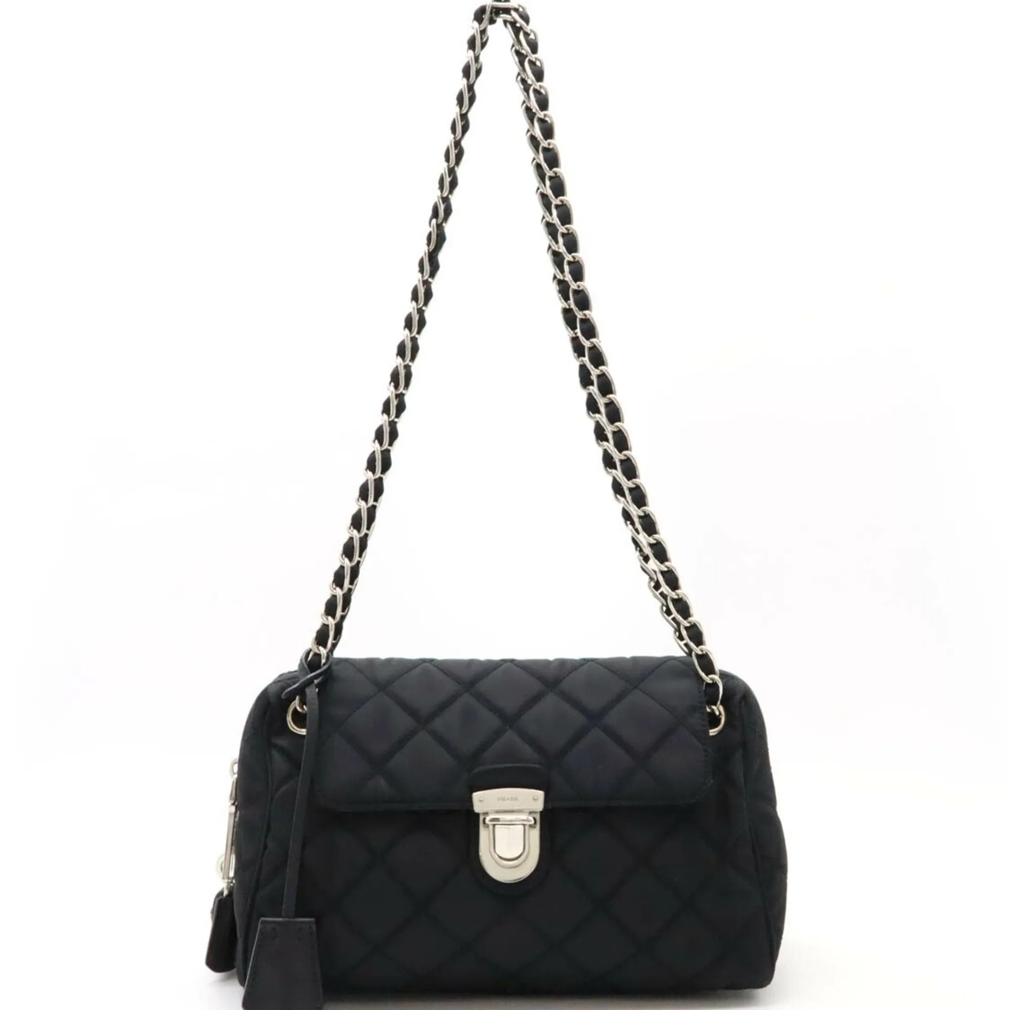 Prada  Nylon Leather Shoulder Bag (Pre-Owned)
