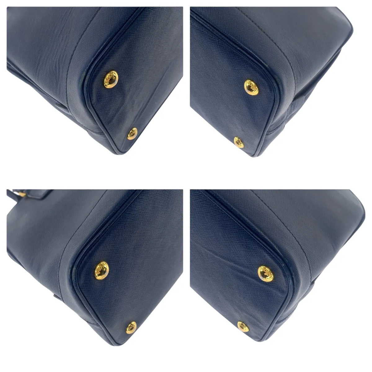 PRADA Shoulder Bag BL0537 leather blue Safiano Triangle With logo