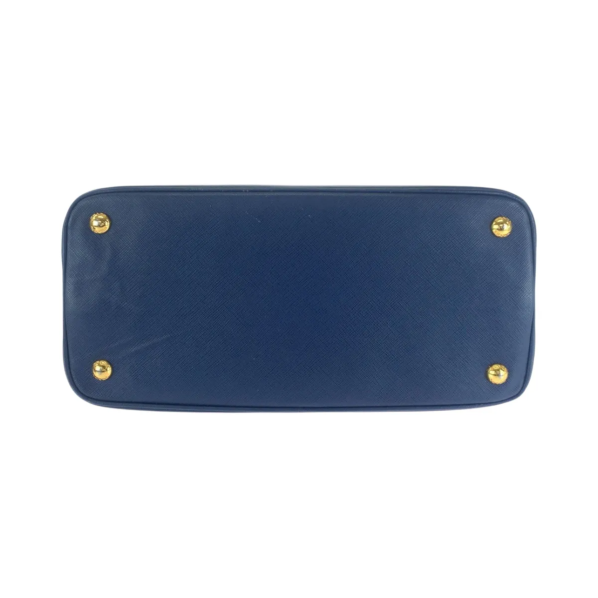 PRADA Shoulder Bag BL0537 leather blue Safiano Triangle With logo