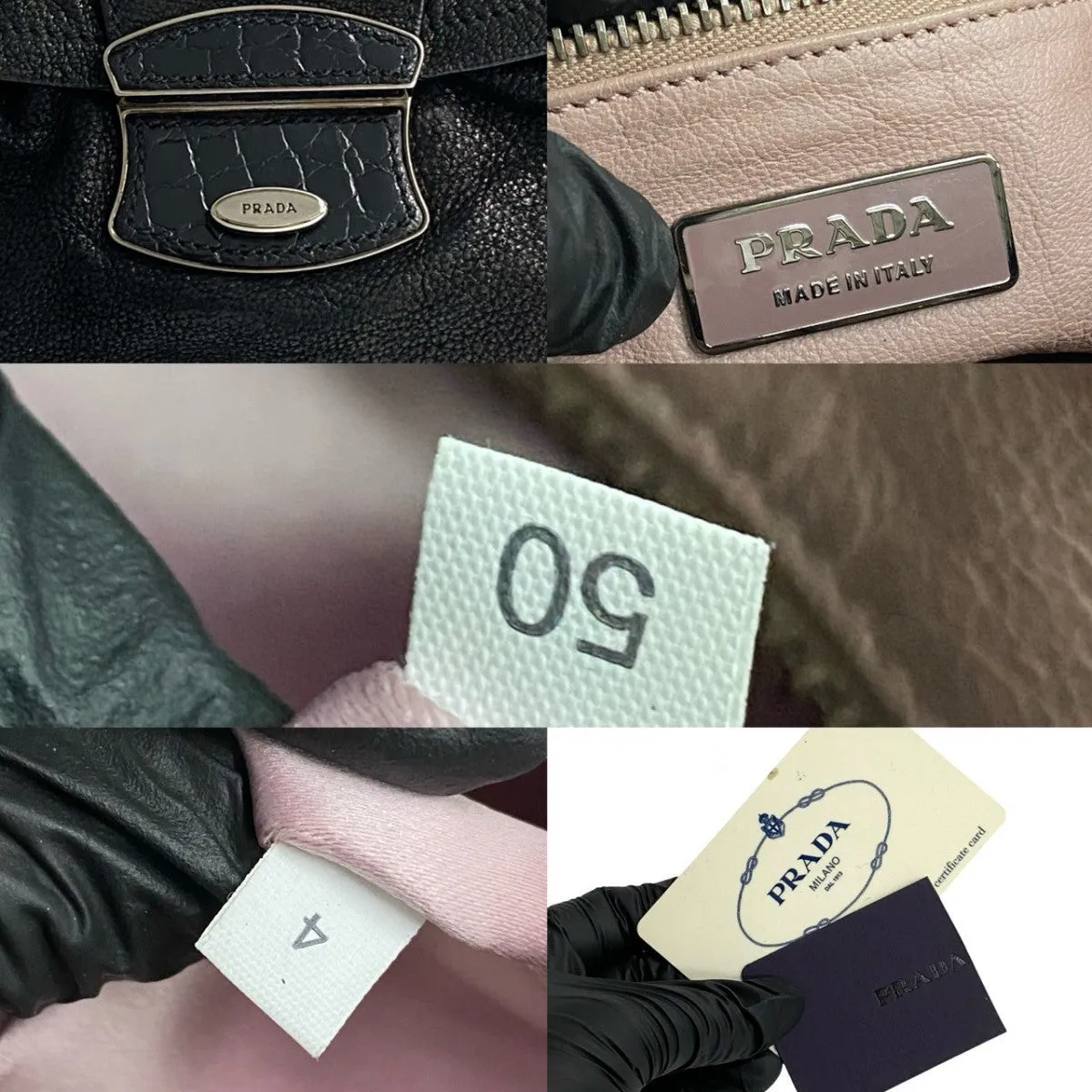 PRADA Shoulder Bag leather black