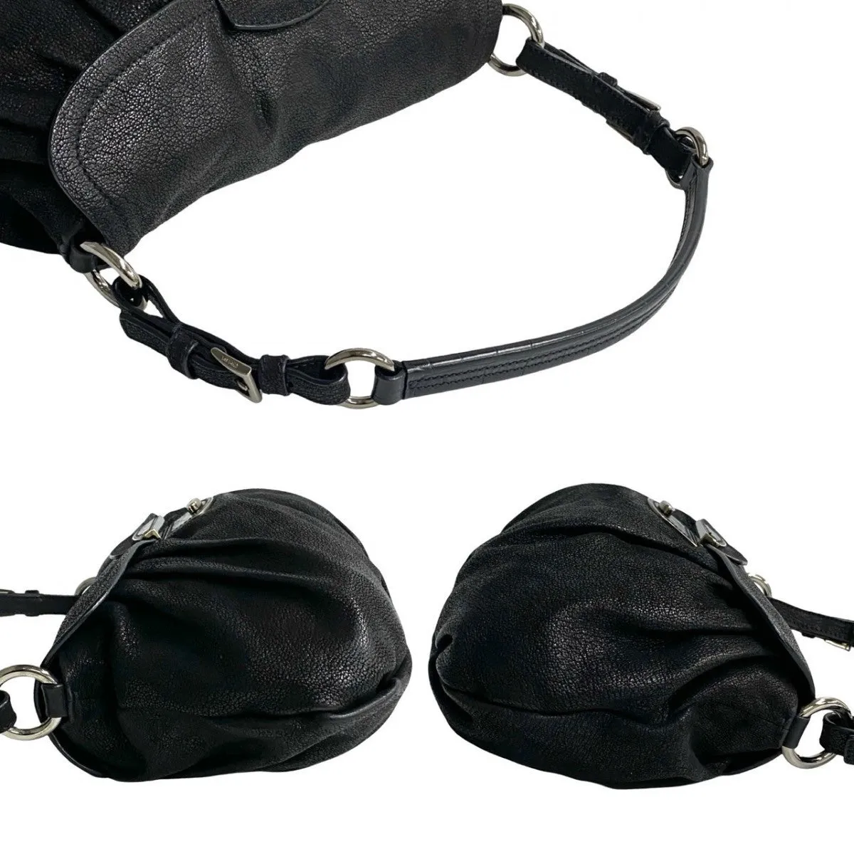 PRADA Shoulder Bag leather black