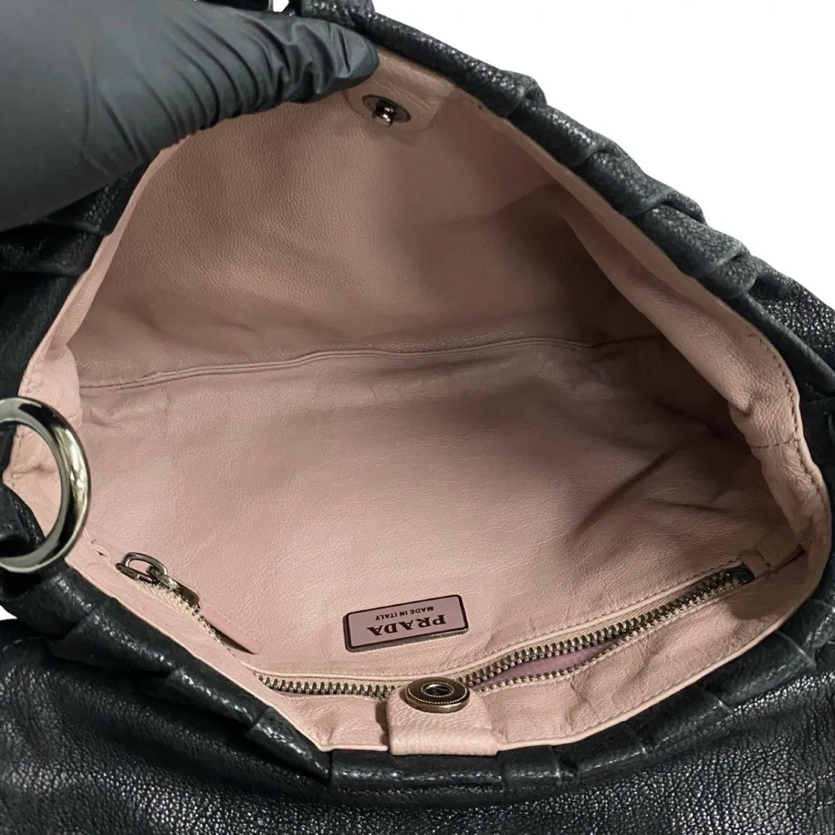 PRADA Shoulder Bag leather black