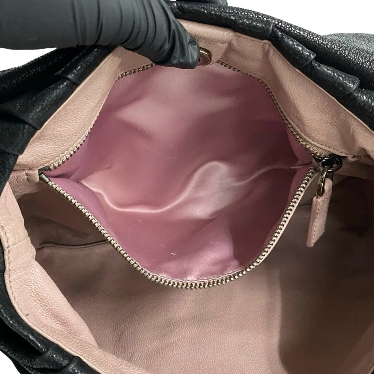 PRADA Shoulder Bag leather black