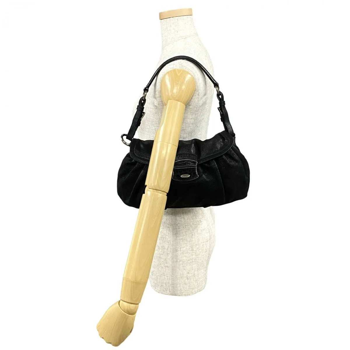PRADA Shoulder Bag leather black