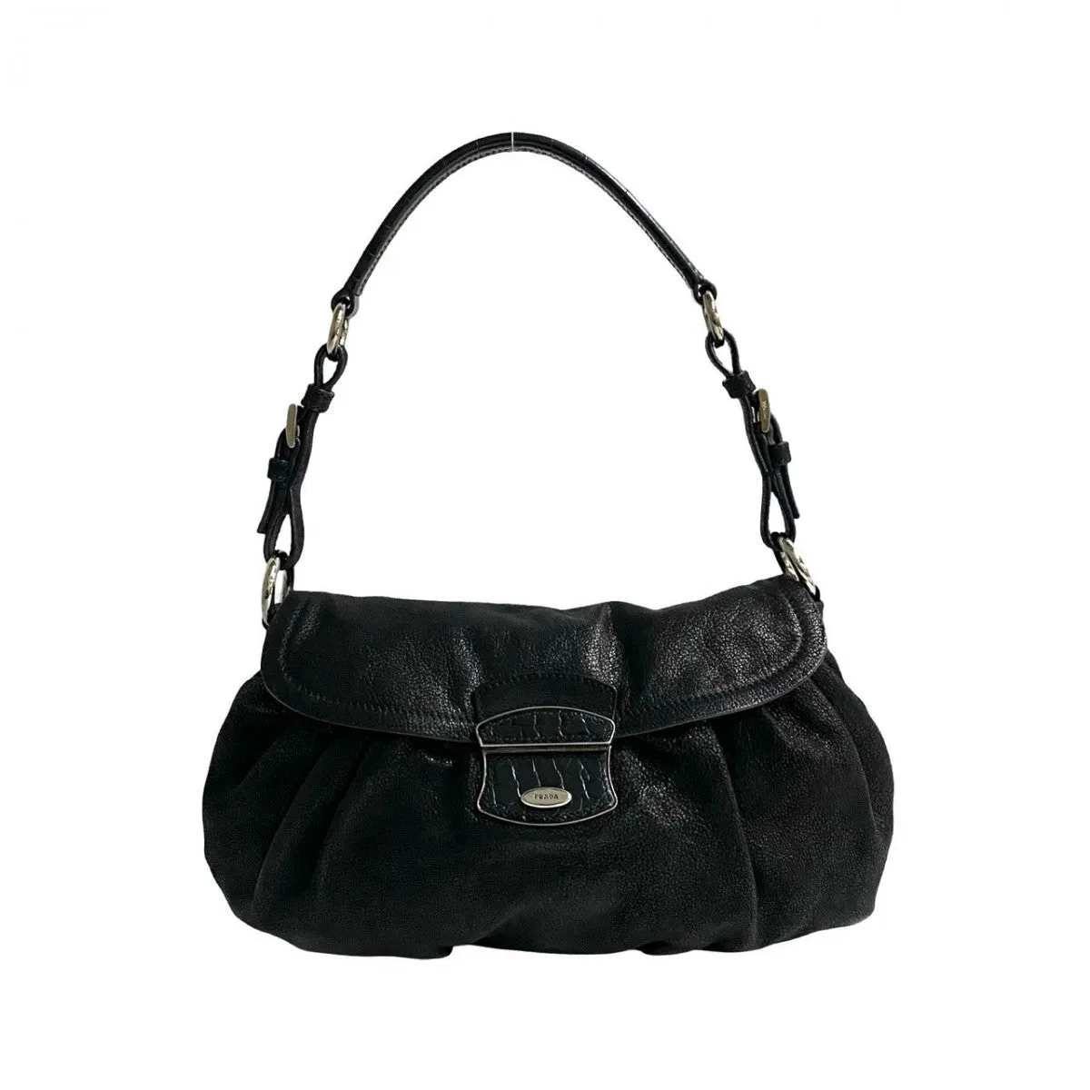 PRADA Shoulder Bag leather black
