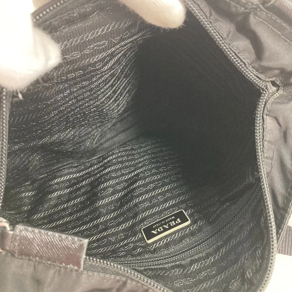 PRADA Shoulder Bag Nylon black Crossbody pochette bag Triangle logo plate