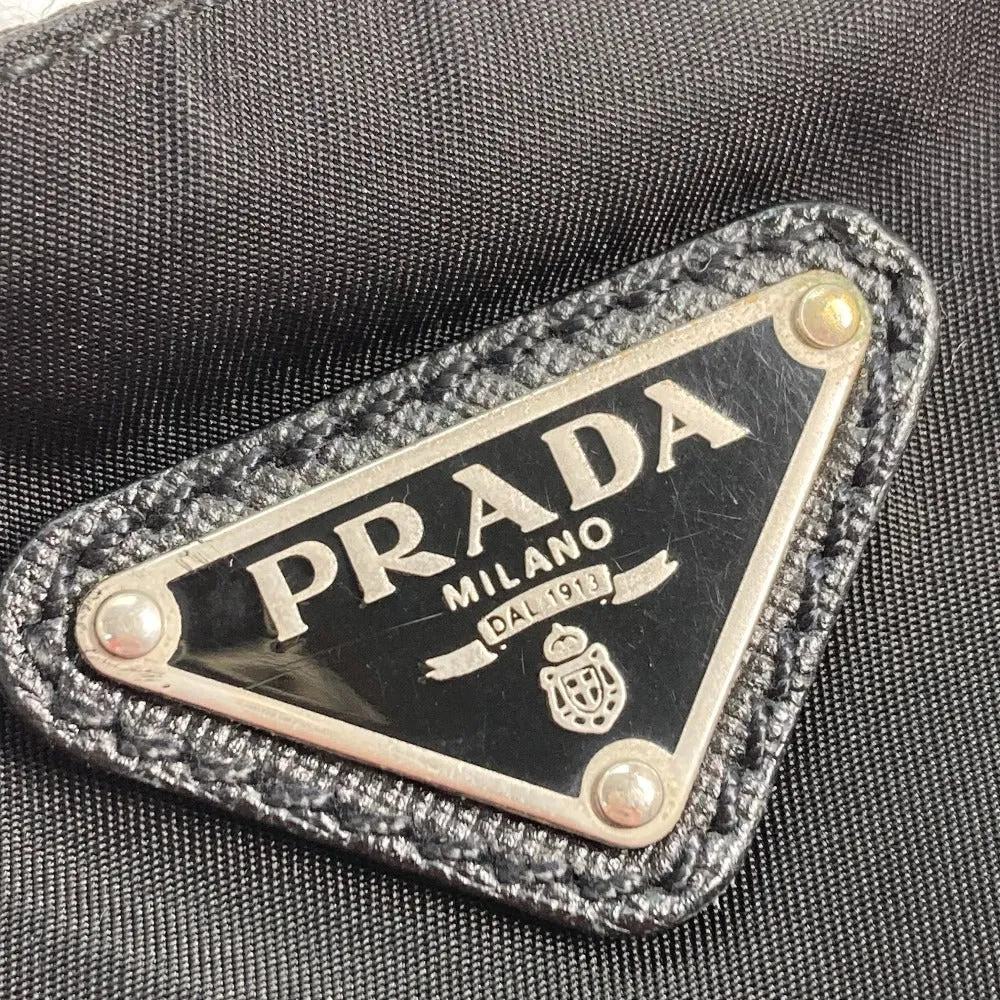 PRADA Shoulder Bag Nylon black Crossbody pochette bag Triangle logo plate