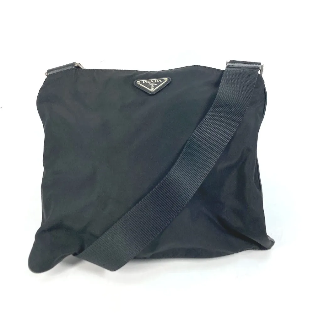PRADA Shoulder Bag Nylon black Crossbody pochette bag Triangle logo plate