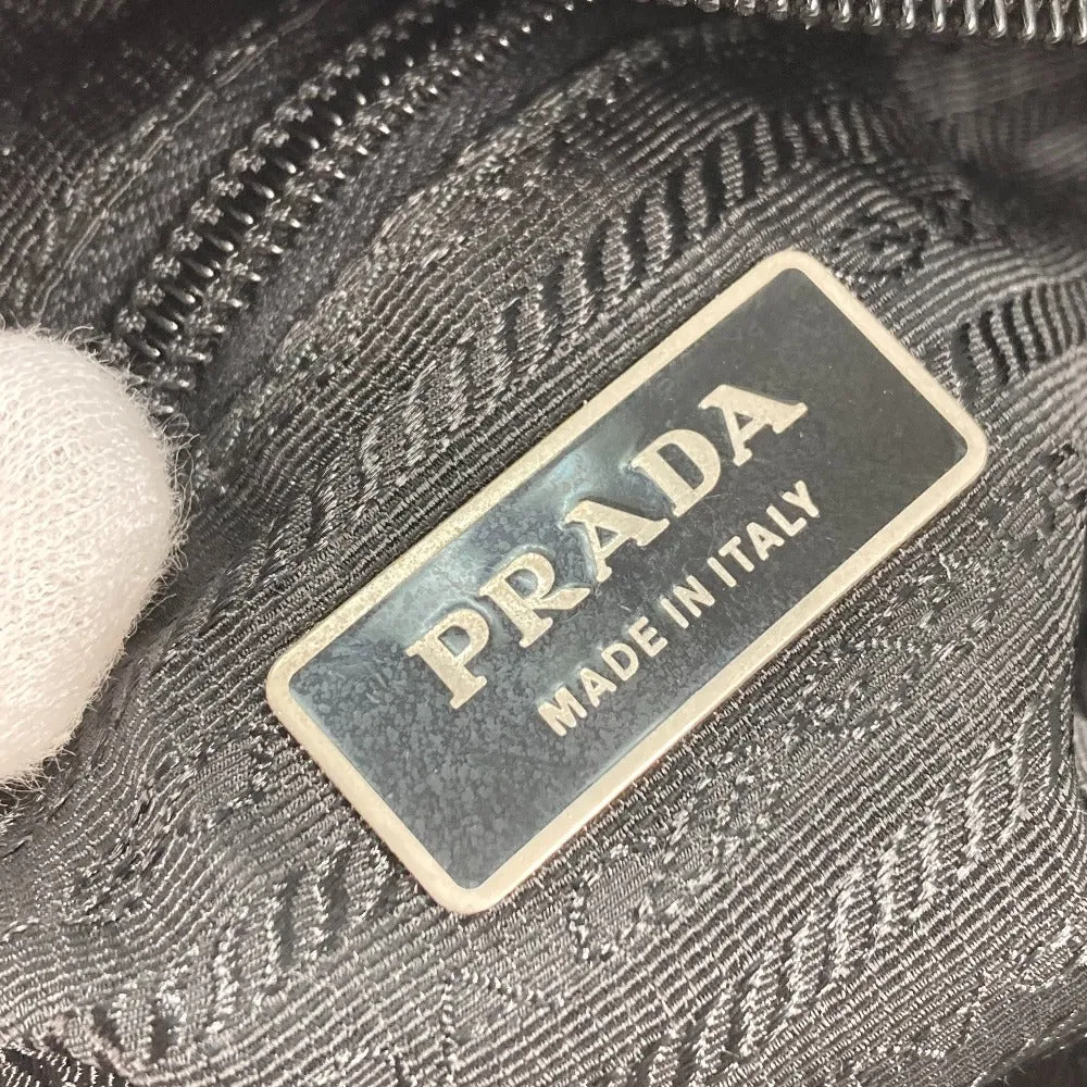PRADA Shoulder Bag Nylon black Crossbody pochette bag Triangle logo plate