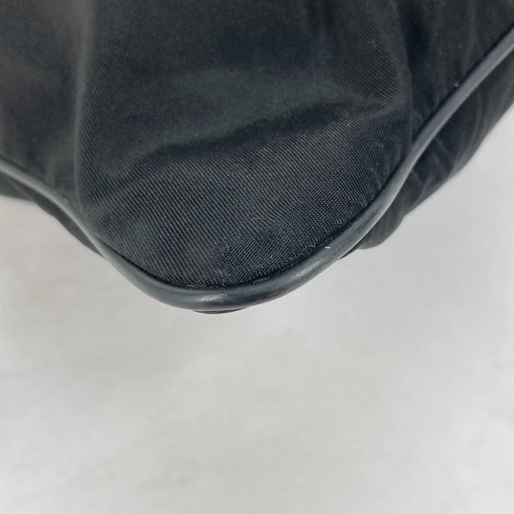PRADA Shoulder Bag Nylon black Crossbody pochette bag Triangle logo plate