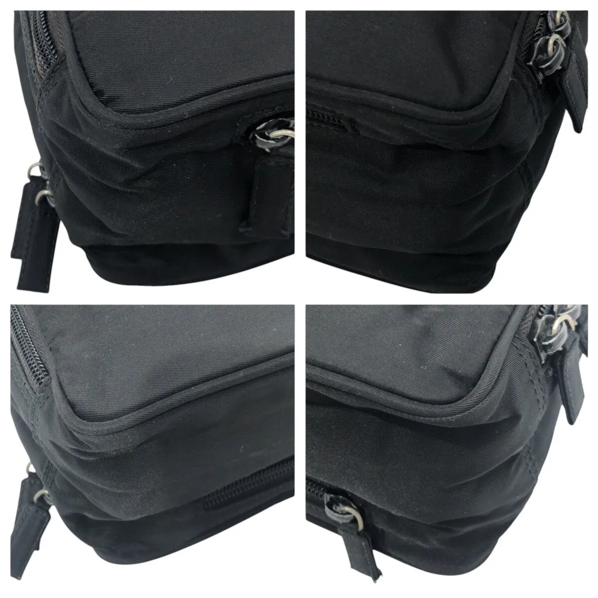 PRADA Shoulder Bag Nylon black Shoulder Bag Unisex Test Triangular logo mens Used