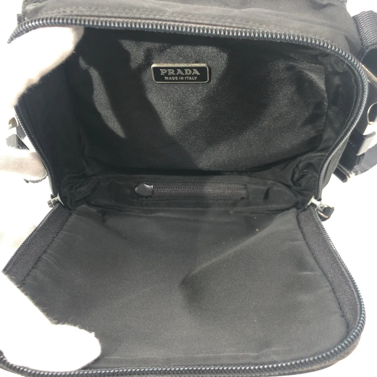 PRADA Shoulder Bag Nylon black Shoulder Bag Unisex Test Triangular logo mens Used