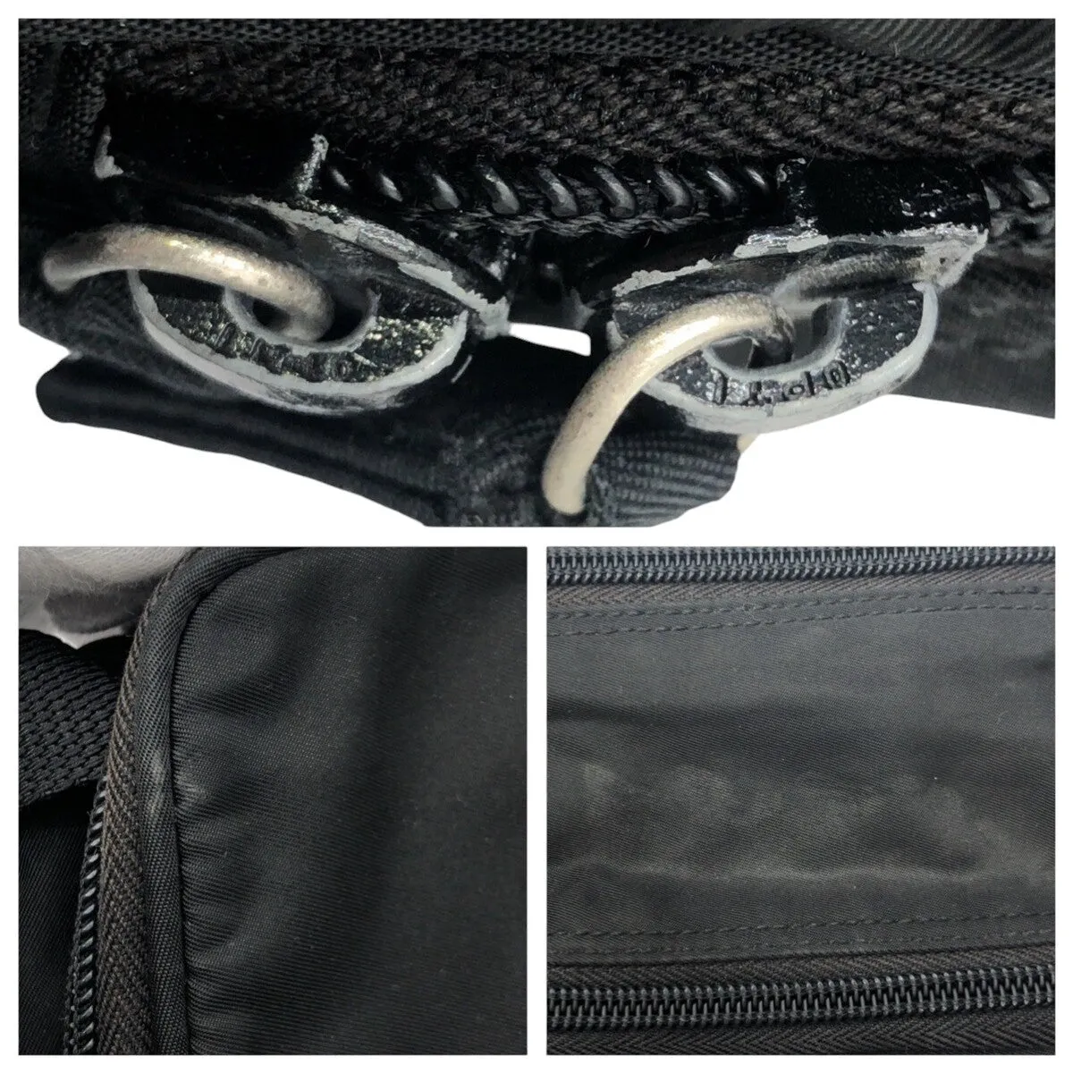 PRADA Shoulder Bag Nylon black Shoulder Bag Unisex Test Triangular logo mens Used