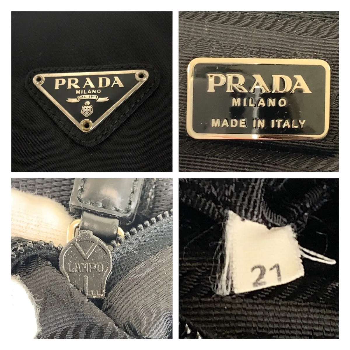 PRADA Shoulder Bag Nylon Black SilverMetal Crossbody Shoulder Bag Test Triangle With logo mens Used