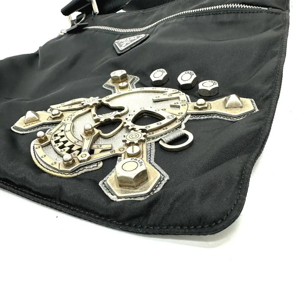 PRADA Shoulder Bag VA0859 Nylon black Triangle Plate Skull