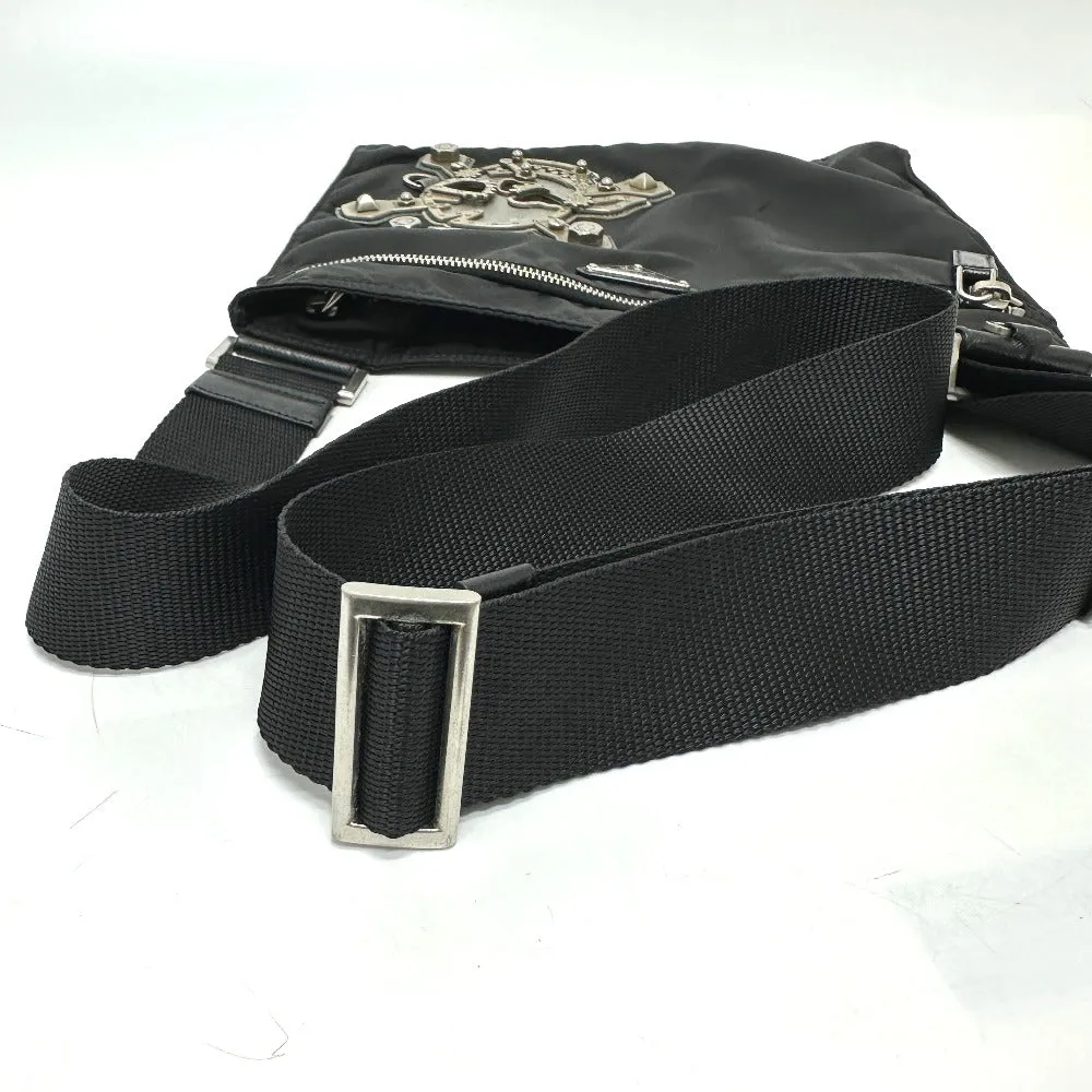 PRADA Shoulder Bag VA0859 Nylon black Triangle Plate Skull