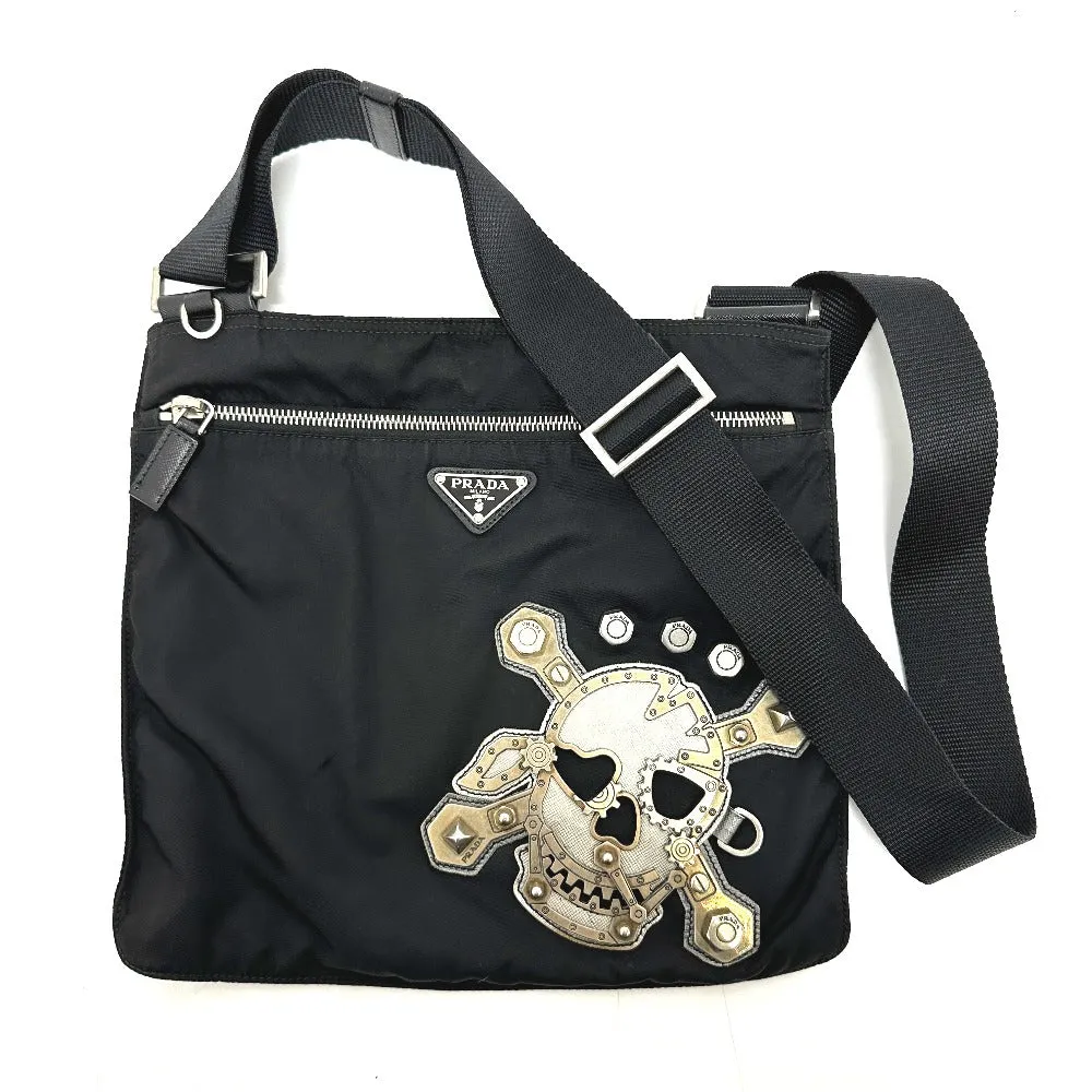 PRADA Shoulder Bag VA0859 Nylon black Triangle Plate Skull